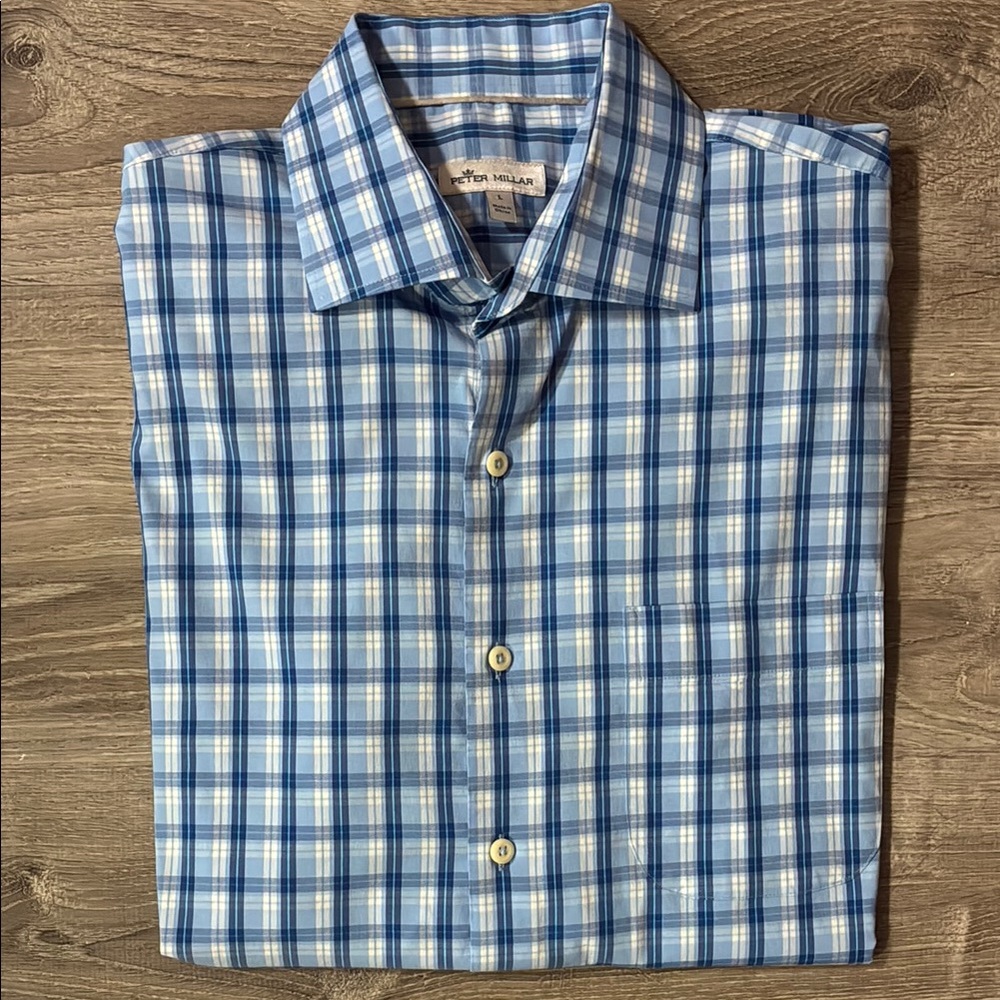 Peter Millar Plaid Dress Shirt